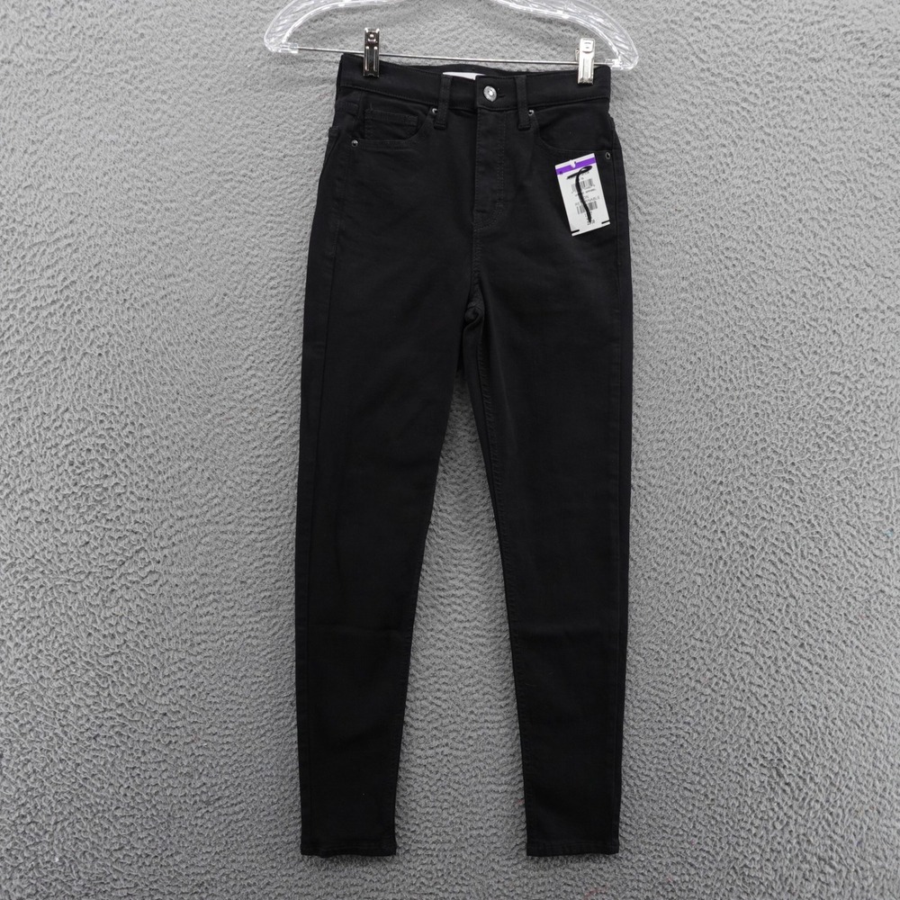 Topshop Jamie Black Mid Rise Skinny‎ Jeans Womens Size 25 Stretch NEW